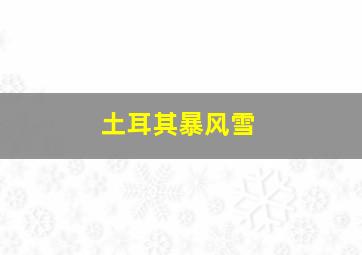 土耳其暴风雪