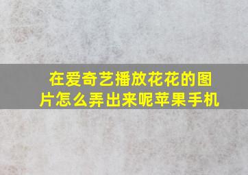 在爱奇艺播放花花的图片怎么弄出来呢苹果手机