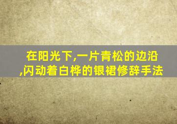 在阳光下,一片青松的边沿,闪动着白桦的银裙修辞手法