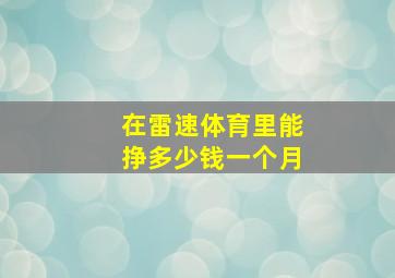 在雷速体育里能挣多少钱一个月