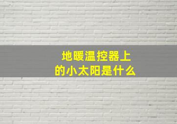 地暖温控器上的小太阳是什么