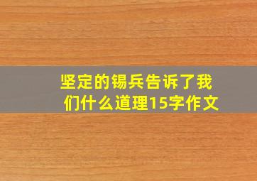 坚定的锡兵告诉了我们什么道理15字作文