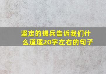 坚定的锡兵告诉我们什么道理20字左右的句子