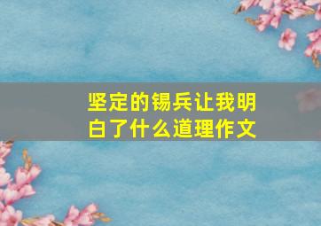 坚定的锡兵让我明白了什么道理作文