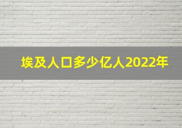 埃及人口多少亿人2022年