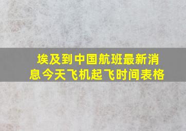 埃及到中国航班最新消息今天飞机起飞时间表格