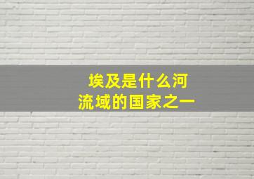 埃及是什么河流域的国家之一