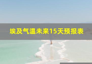 埃及气温未来15天预报表