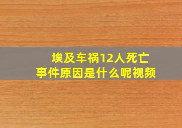 埃及车祸12人死亡事件原因是什么呢视频