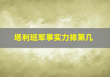 塔利班军事实力排第几