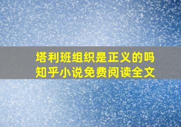 塔利班组织是正义的吗知乎小说免费阅读全文