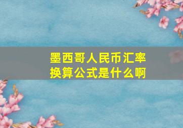 墨西哥人民币汇率换算公式是什么啊