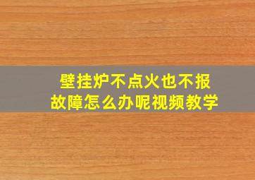 壁挂炉不点火也不报故障怎么办呢视频教学