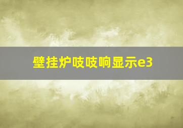 壁挂炉吱吱响显示e3