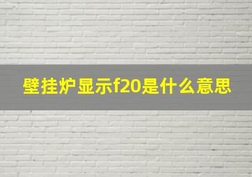 壁挂炉显示f20是什么意思