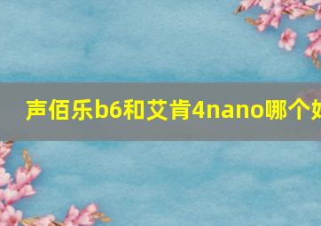 声佰乐b6和艾肯4nano哪个好