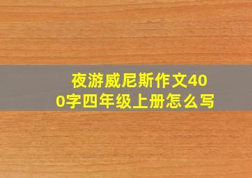 夜游威尼斯作文400字四年级上册怎么写