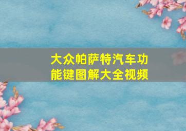 大众帕萨特汽车功能键图解大全视频