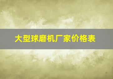 大型球磨机厂家价格表