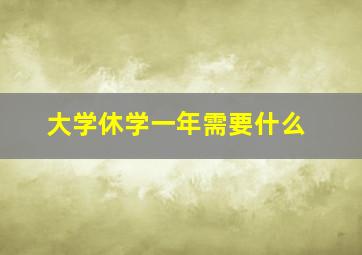 大学休学一年需要什么