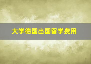 大学德国出国留学费用