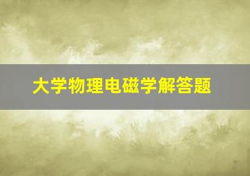 大学物理电磁学解答题