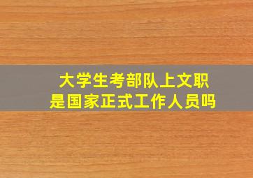 大学生考部队上文职是国家正式工作人员吗