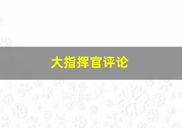 大指挥官评论