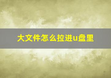 大文件怎么拉进u盘里