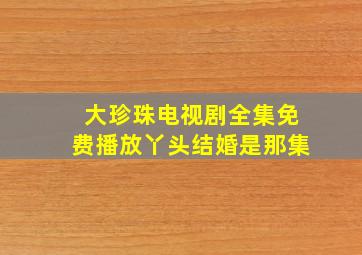 大珍珠电视剧全集免费播放丫头结婚是那集