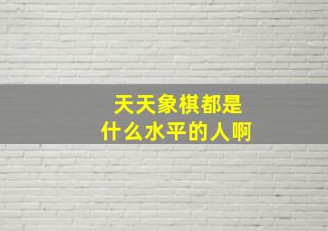 天天象棋都是什么水平的人啊