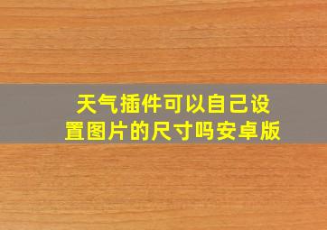 天气插件可以自己设置图片的尺寸吗安卓版