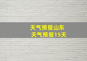 天气预报山东天气预报15天