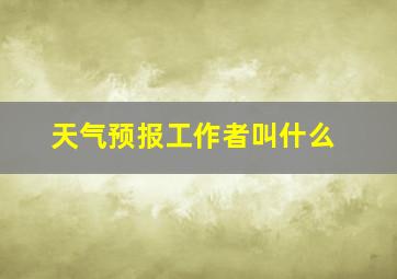 天气预报工作者叫什么