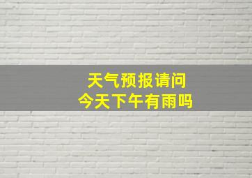 天气预报请问今天下午有雨吗