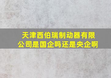 天津西伯瑞制动器有限公司是国企吗还是央企啊