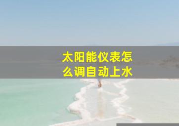 太阳能仪表怎么调自动上水