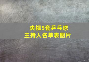 央视5套乒乓球主持人名单表图片