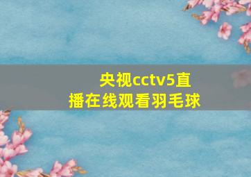 央视cctv5直播在线观看羽毛球