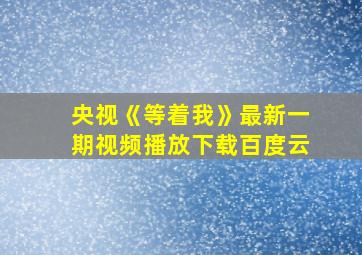 央视《等着我》最新一期视频播放下载百度云