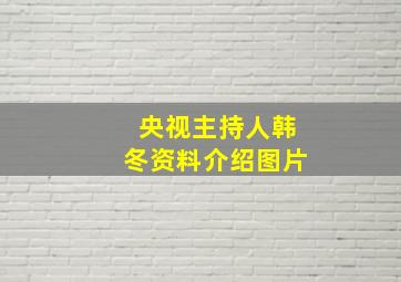 央视主持人韩冬资料介绍图片