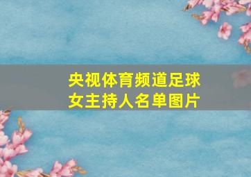 央视体育频道足球女主持人名单图片