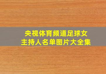 央视体育频道足球女主持人名单图片大全集