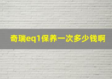 奇瑞eq1保养一次多少钱啊