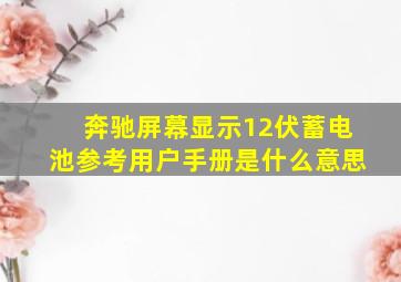 奔驰屏幕显示12伏蓄电池参考用户手册是什么意思