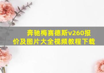 奔驰梅赛德斯v260报价及图片大全视频教程下载