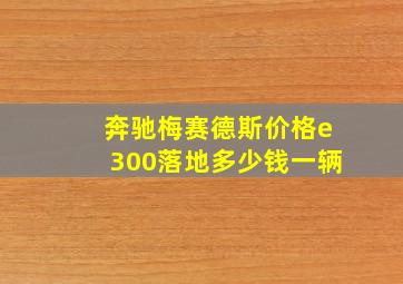 奔驰梅赛德斯价格e300落地多少钱一辆