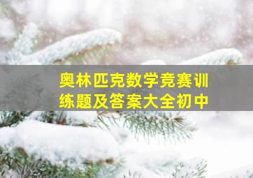 奥林匹克数学竞赛训练题及答案大全初中