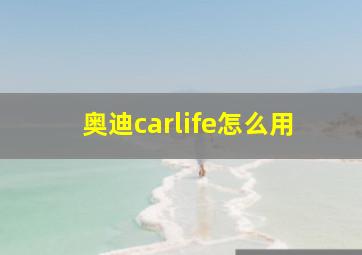 奥迪carlife怎么用