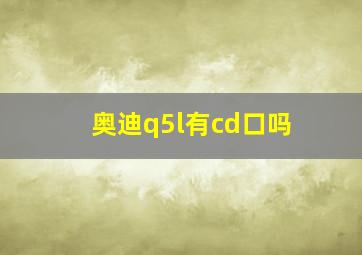 奥迪q5l有cd口吗